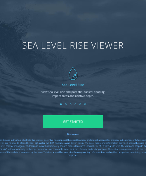 Sea Level Rise Viewer Logo. Line illustration of a water drop.