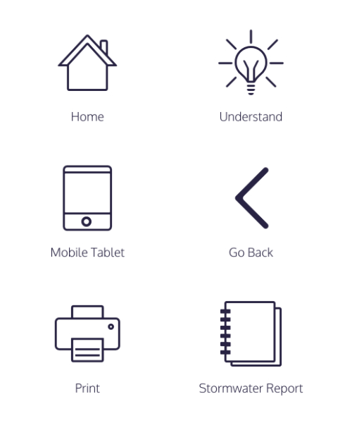 Grid of outline icons